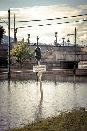 Flooded terrain in Europe at summerの写真素材