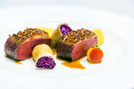 Delicious gourmet food close up