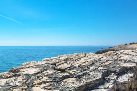 Adriatic Sea coastline in Croatia, Premanturaの写真素材
