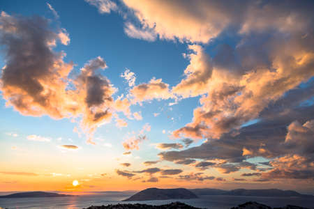 Beautiful landscape with sunset and seaの写真素材