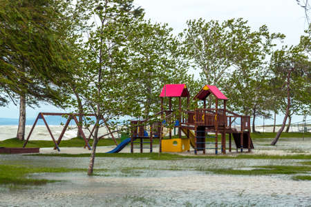 Flooded terrain in Bataton at spingの写真素材