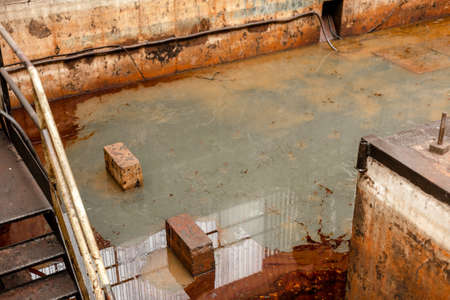 dangerous water liquid in the poolの写真素材