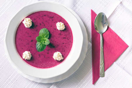 Food on white tablecloth close upの写真素材