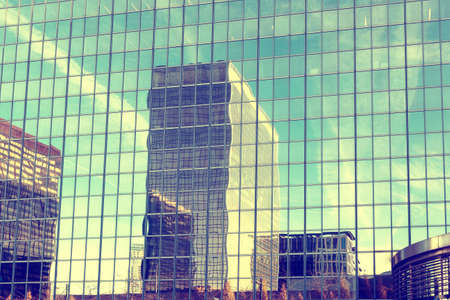 Skyscrapers against blue sky and clouds