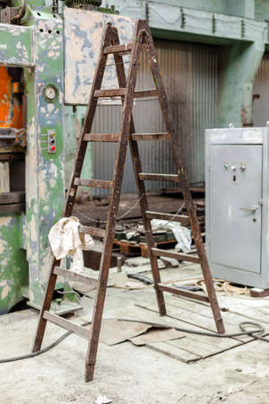 Big ladder in industrial interiorの写真素材