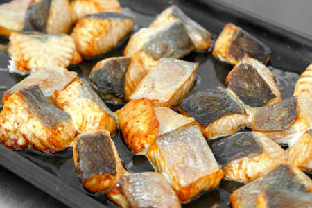 Salmon steak grilledの写真素材