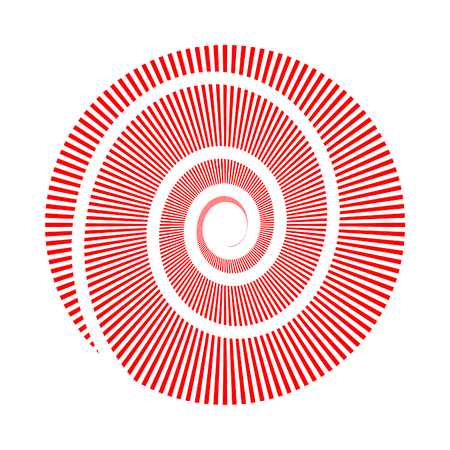 Vector image of circle made of triangles and spiralのイラスト素材