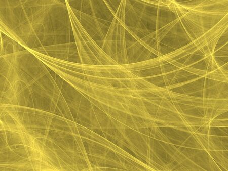 Yellow fractal image on black, cobweb fantastyの写真素材