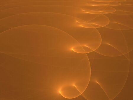 Orange fractal image, twisted curves with shiny dotsの写真素材