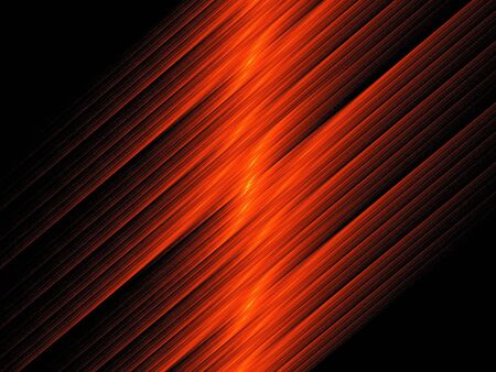 Shiny orange stripes on black, fractal imageの写真素材