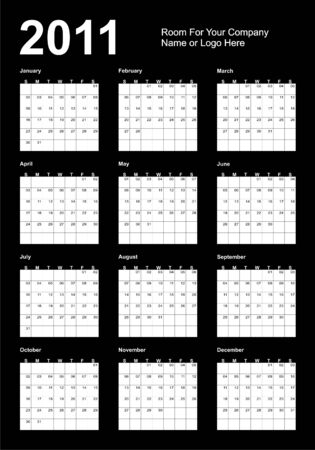 Calendar 2011 in black and whiteのイラスト素材