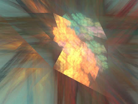 Beaming triangle pattern in autumn colors, fractal imageの写真素材