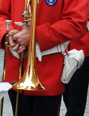 BRUGES (BRUGGE), BELGIUM - MAY 13: Procession of the Holy Blood. Annual traditional religious procession going back to 1303, attracting 30.000 visitors this year. May 13, 2010 in Bruges (Brugge), Belgium.のeditorial素材