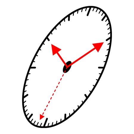 Clock in the shape of an ellips, vectorのイラスト素材
