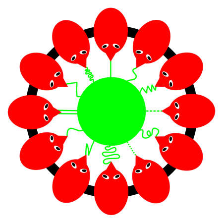 group of people around a table giving input.のイラスト素材