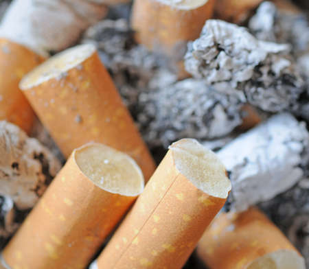 Cigaret ends and ashes, shallow depth of fieldの写真素材