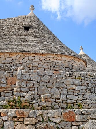 Typical conical trulli houses in Alberobello, Italyのeditorial素材