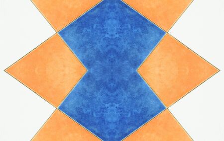 floortiles in blue, orange and white, seamless backgroundの写真素材
