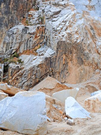 marble quarry in carrara, italy, europeの写真素材