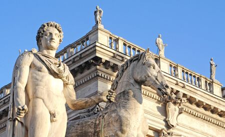 fragment of the piazza at capitoline hill, rome, europe, italyのeditorial素材