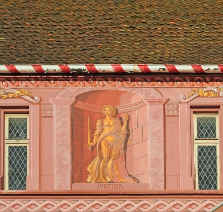 Renaissance city hall in Mulhouse, Alsace, France, Europeの写真素材