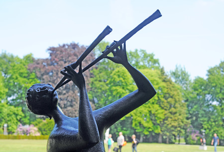 ANTWERP, BELGIUMÂ - MAY 18, 2014: Art by Mascherini in the Middelheim Open Air Sculpture Museum.Â Over 200 sculptures by leading modern and contemporary sculptors are exhibited on its 25th anniversaryのeditorial素材