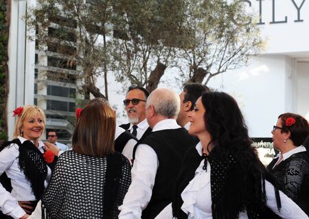 MILAN, ITALY - MAY 28, 2015: Expo 2015 'feeding the planet, energy for life' is attracting millions of people from the whole world till october 31. Sicilian folk danceのeditorial素材