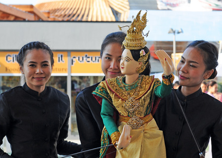 MILAN, ITALY - MAY 28, 2015: Expo 2015 'feeding the planet, energy for life' is attracting millions of people from the whole world till october 31. Traditional Thai puppetのeditorial素材