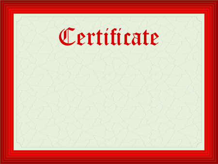 certificate with soft green vintage background and different shades of red. Vector,のイラスト素材