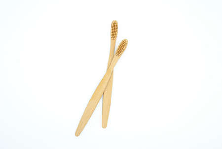 Bamboo toothbrushes, dental care, zero waste, healthy and sustainable lifestyle concept,...