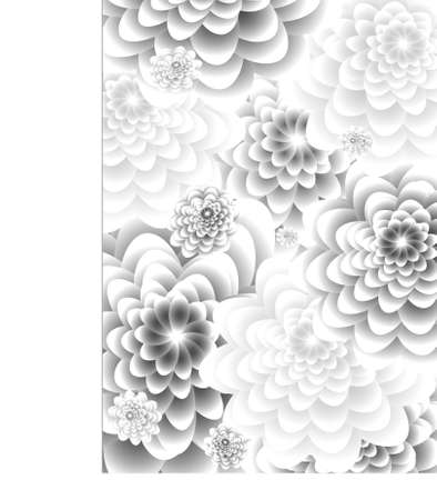 floral background in shades of grayのイラスト素材