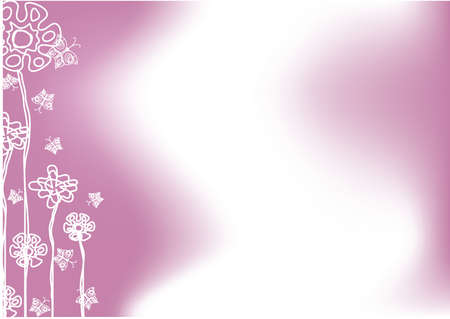 flower background with butterfliesのイラスト素材