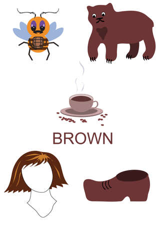 objects of brown color live and lifelessのイラスト素材