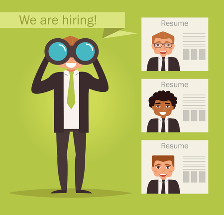 Manager with binoculars looking Vector illustration.のイラスト素材