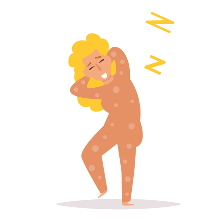 Woman stretching and yawning in the morningのイラスト素材