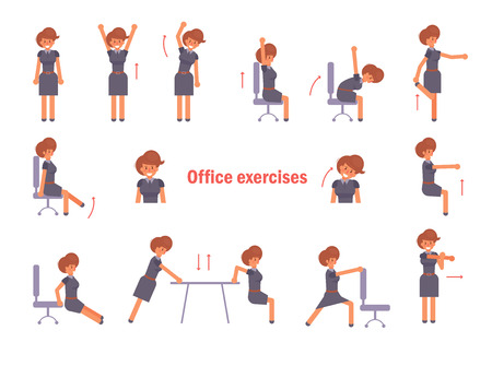 Exercises for the office. Vectorのイラスト素材
