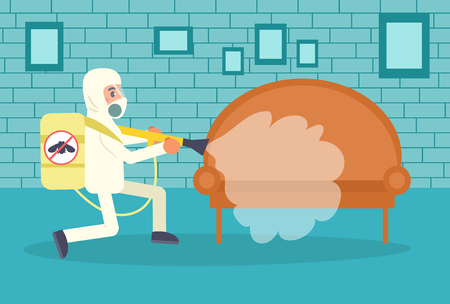 Disinsection Vector. Cartoon. Isolated art. Flatのイラスト素材
