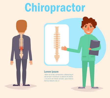 Chiropractor Vector cartoon.のイラスト素材