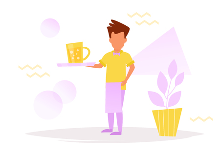 Waiter Vector. Cartoon.のイラスト素材