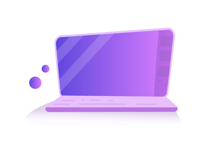 Laptop purple Vector. Cartoon. Isolated art on white background. Flatのイラスト素材