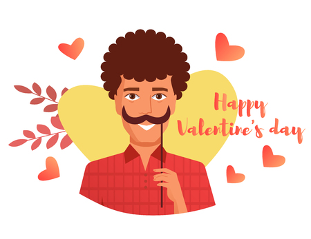 Happy Valentine's day Vector. Cartoon. Isolated art on white background.のイラスト素材