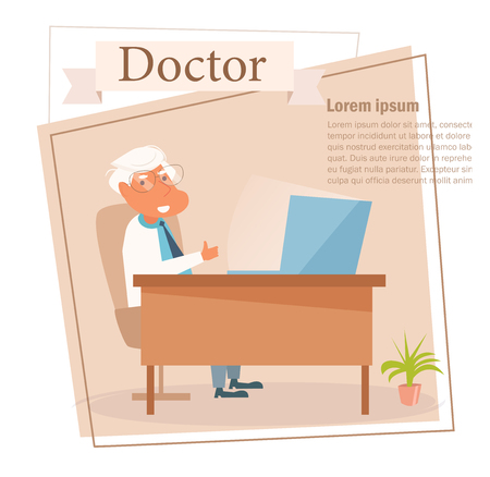 Doctor Vector. Cartoon. Isolated art on white background. Flatのイラスト素材