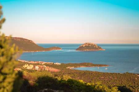 Mesmerizing Panoramic view of the rocks and beaches of the iland of Sardinia.North of Sardiniaの写真素材
