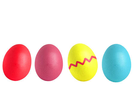Decorated easter eggs isolated on white background.の写真素材