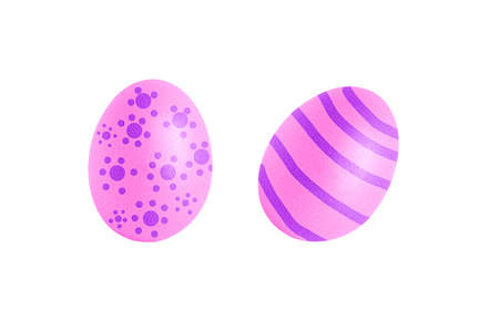 Decorated easter eggs isolated on white background.の写真素材