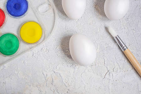 Happy easter. Painting Easter eggs. Preparing for Easter.の写真素材