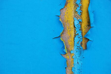 Old cracked paint pattern on concrete background. Peeling paint.の写真素材
