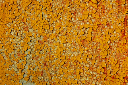 Cracked paint on metalの写真素材