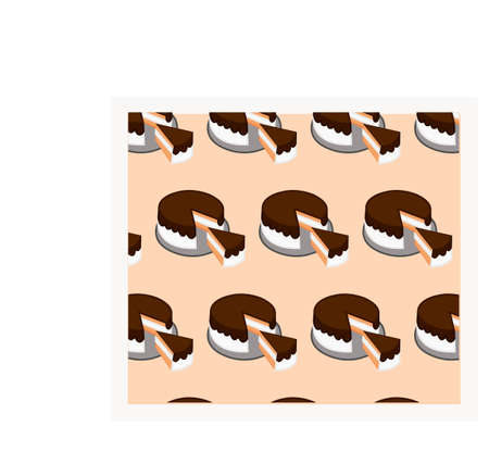 pattern of chocolate cakesのイラスト素材