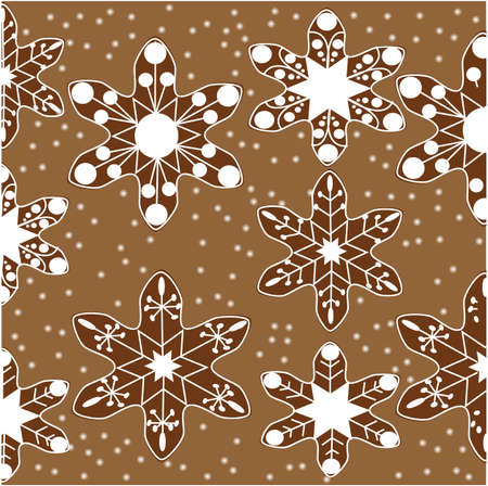 Pattern of gingerbread as snowflakes.のイラスト素材